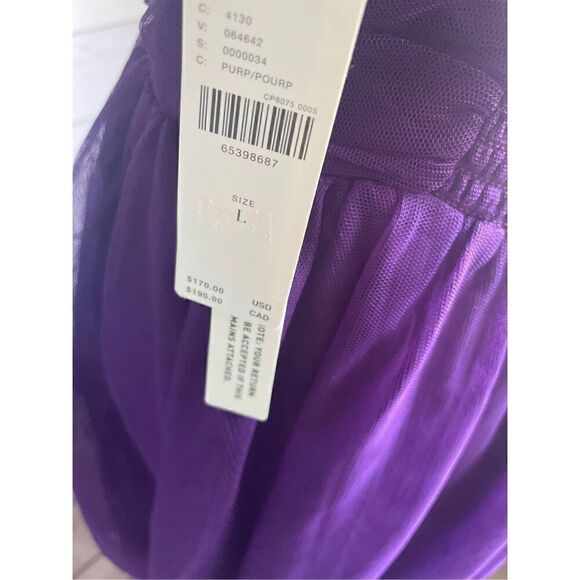 NWT Anthropologie Maeve Ruffled Tulle Mini Dress Purple Size L - Picture 12 of 15
